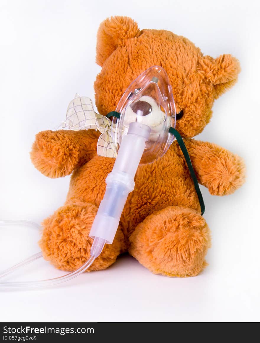 Oxygen mask on a bear