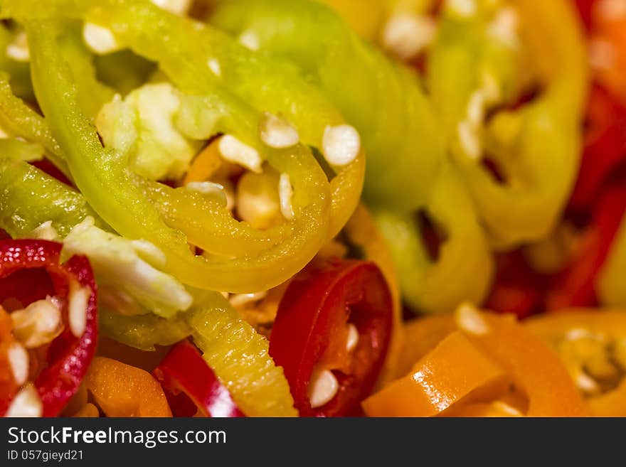 Red pepper and green pepper