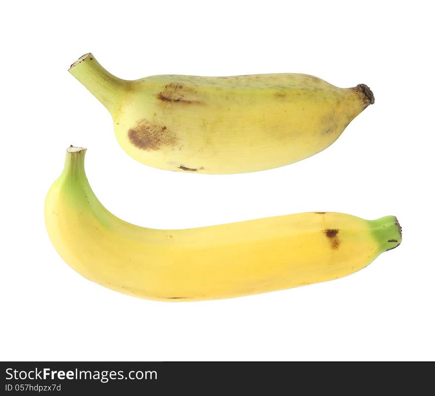 Two banana isolated on white background