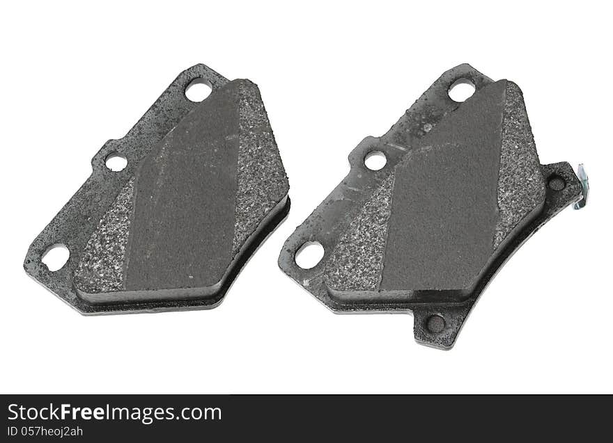 New brake pads isolated on white background