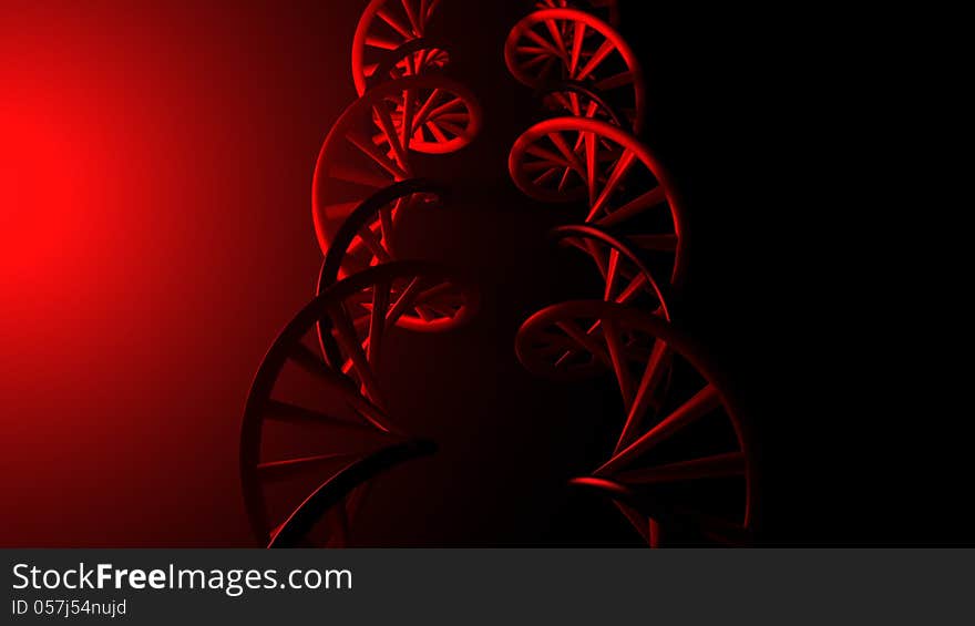 DNA Chaind and red and black background