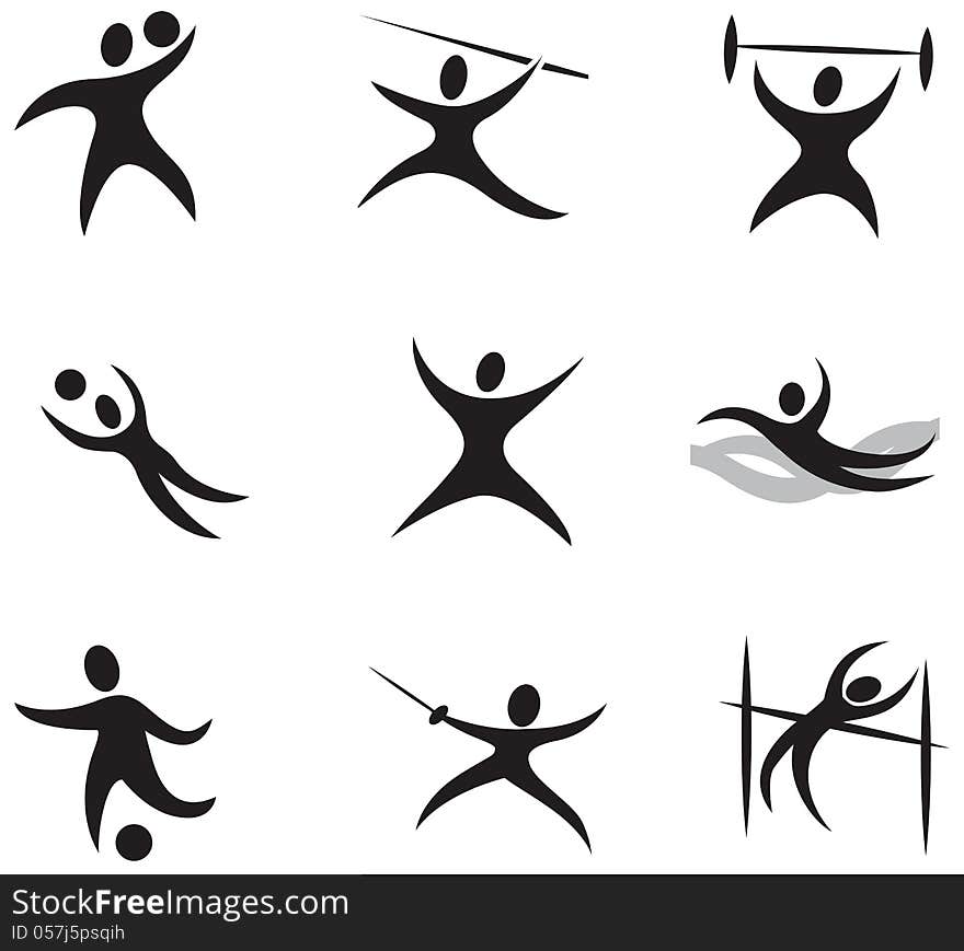 Summer and Winter Games Icon Set. Summer and Winter Games Icon Set