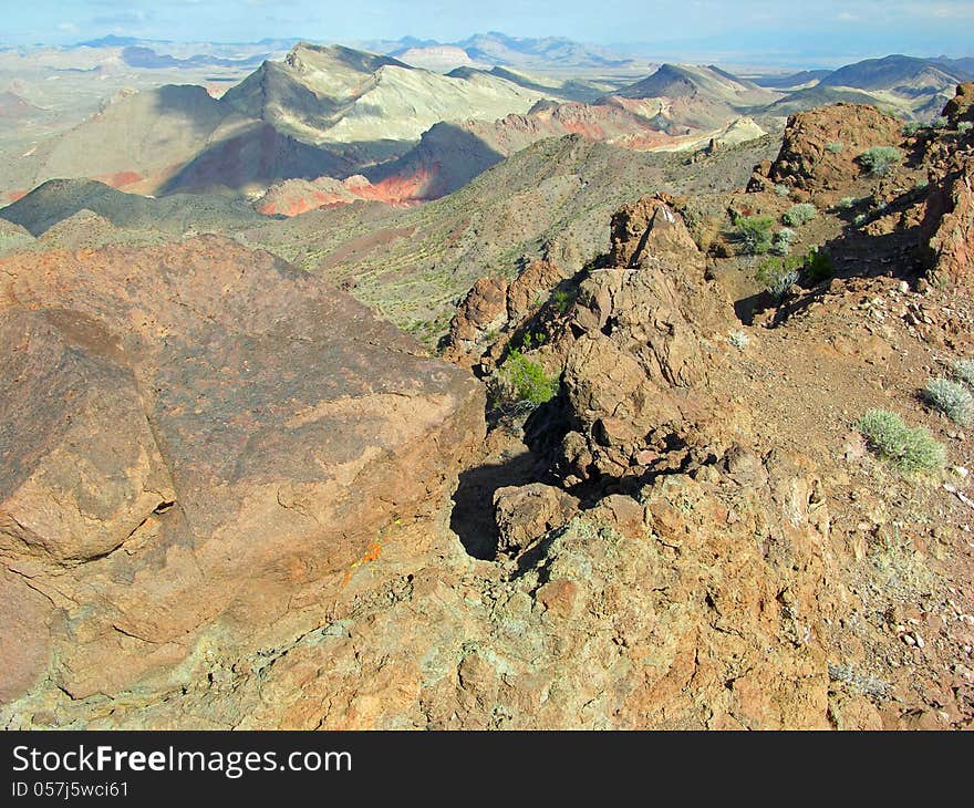 View Pinto Valley from the Hamblin Peak near Lake Mead, Nevada.