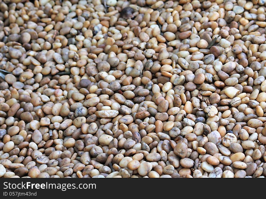 Smooth rounded pebbles in Cambodia