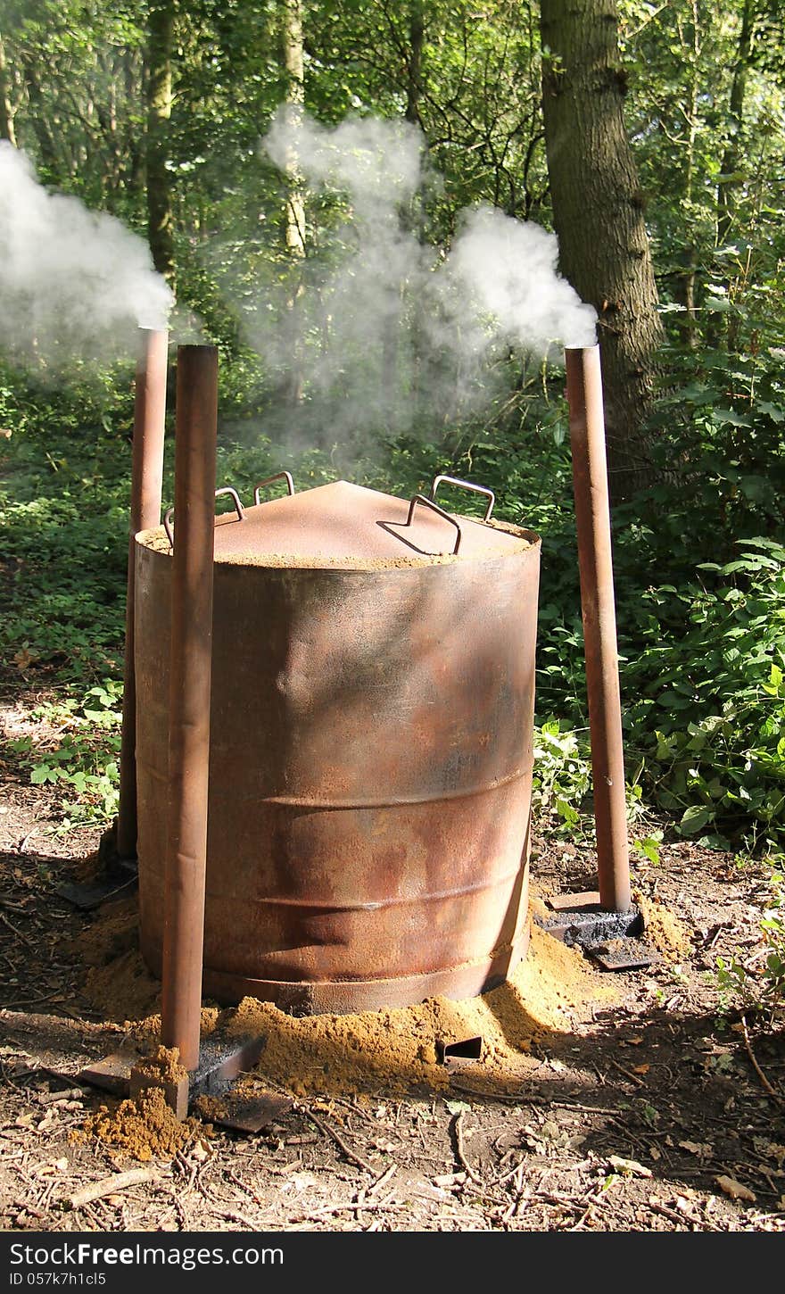 Charcoal Making Stove.