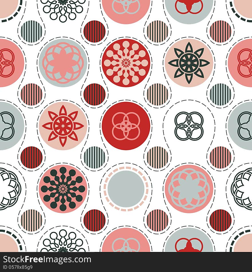 Red grey circles background