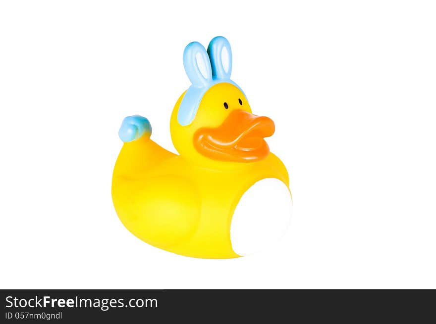 Rubber Ducky Boy Dressed As Easter Bunny