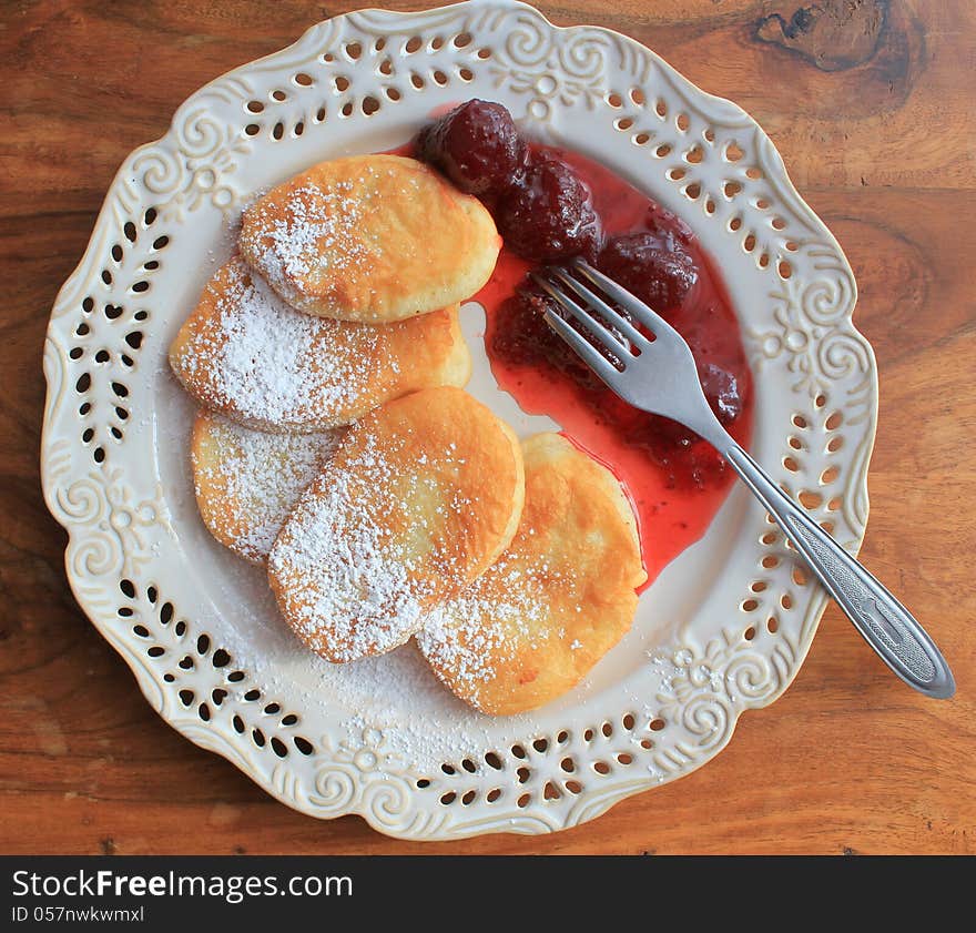 Pancakes With Strawberry Jam