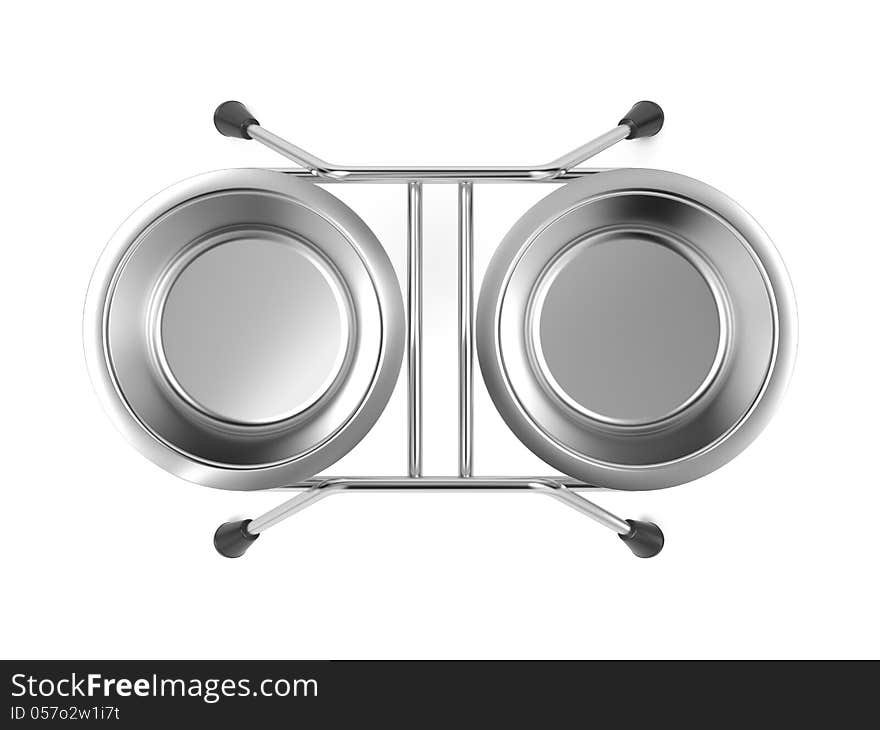 Metal Pet Bowl Isolated on White Background. Metal Pet Bowl Isolated on White Background.