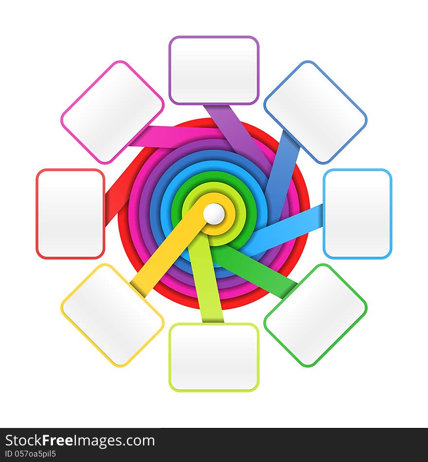 Eight elements circle - colorful presentation or design template. Eight elements circle - colorful presentation or design template