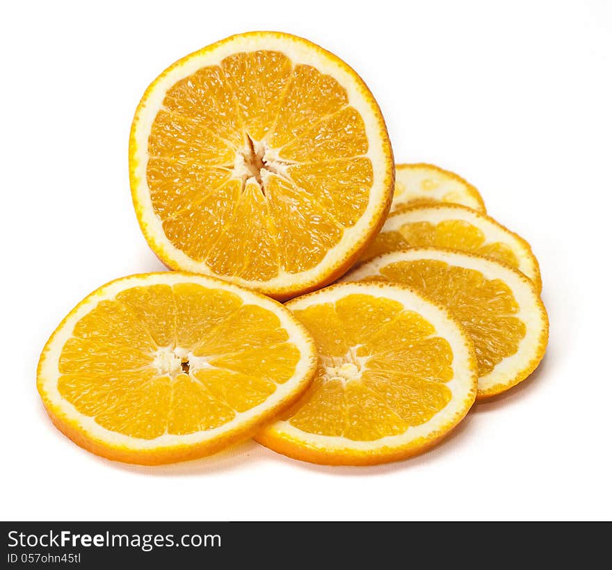 Orange on a white background . Orange on a white background .