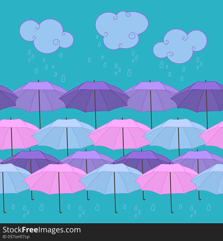 Rain and umbrellas