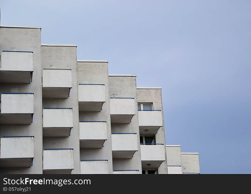 A house facade with balconies