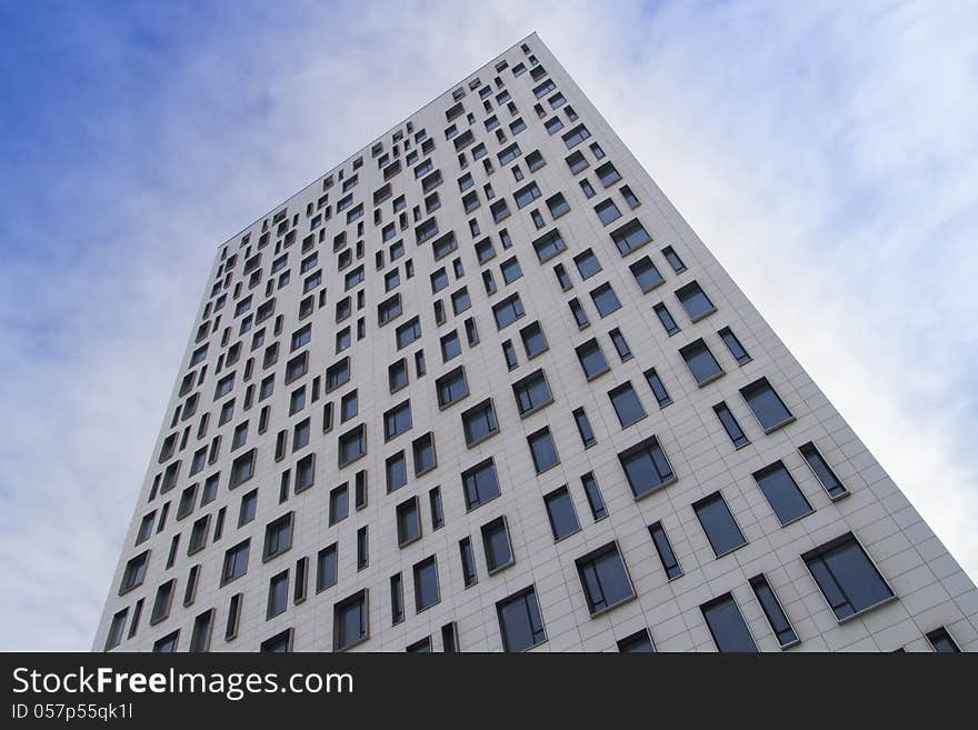 Tall building with blue skies. Tall building with blue skies