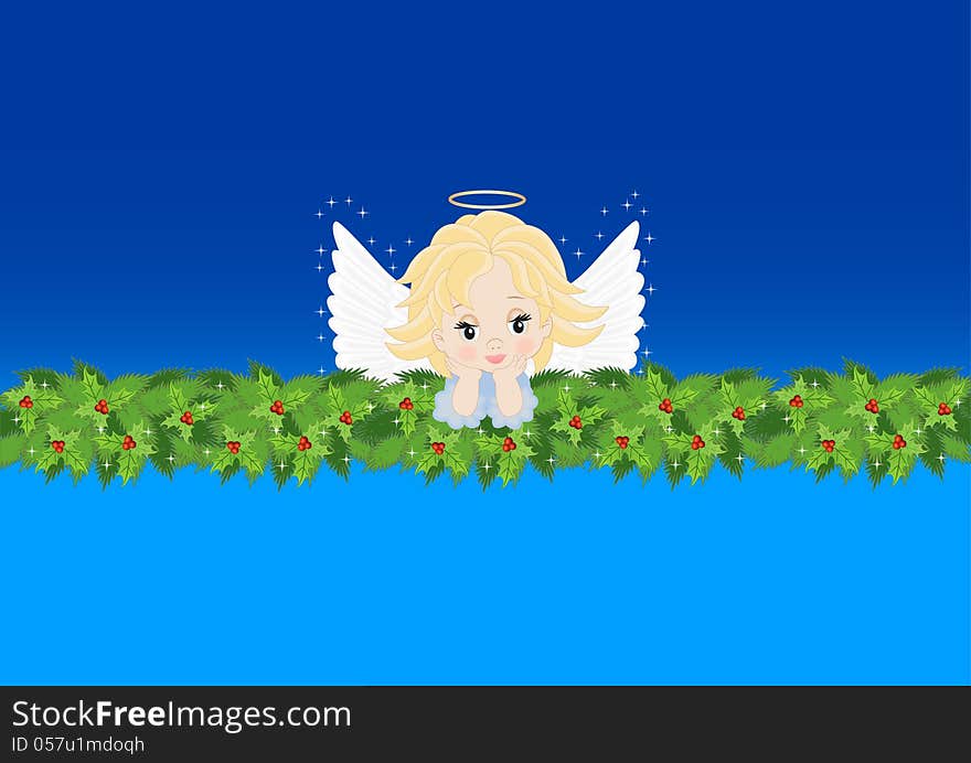 Greeting card with an angel for different holidays