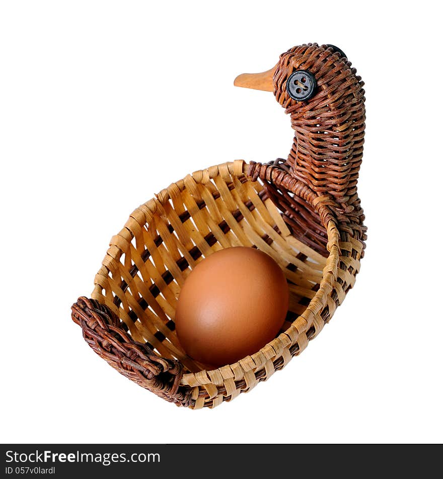 Egg in a decorative basket