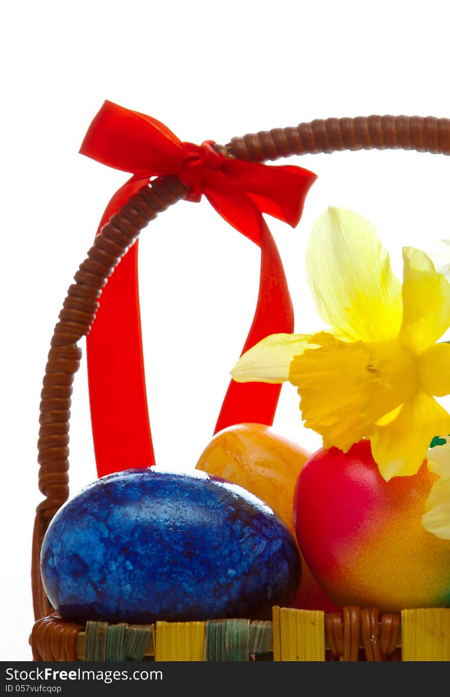 Easter Basket with Easter Eggs. Easter Basket with Easter Eggs.