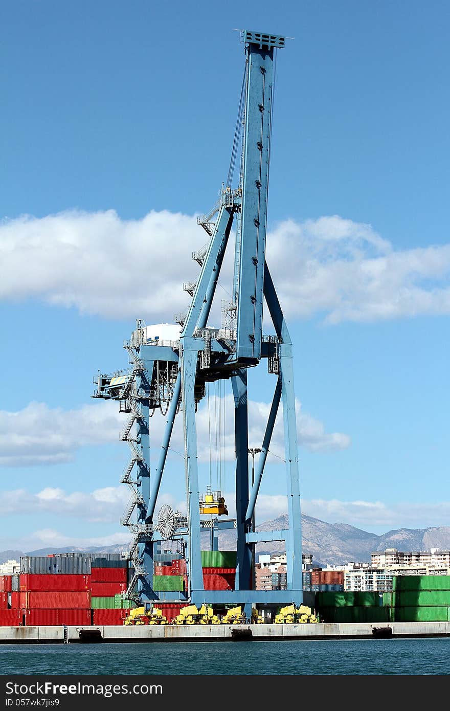 Container crane in the port of Alicante; Spain.