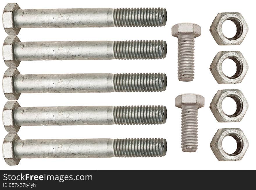 Galvanized nuts and bolts