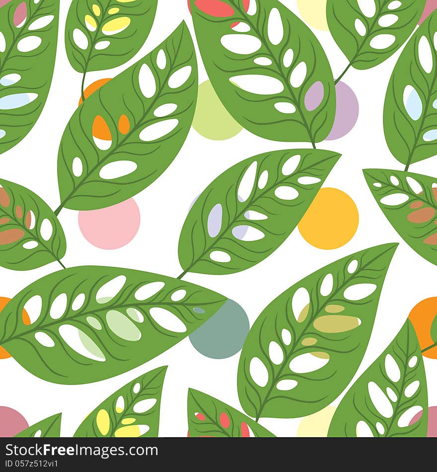 Vector seamless pattern with leafs. Vector seamless pattern with leafs