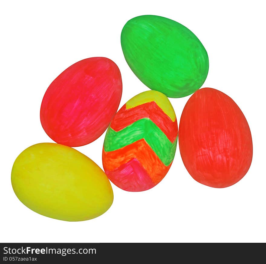 Group of easter eggs on vivid colors. Group of easter eggs on vivid colors