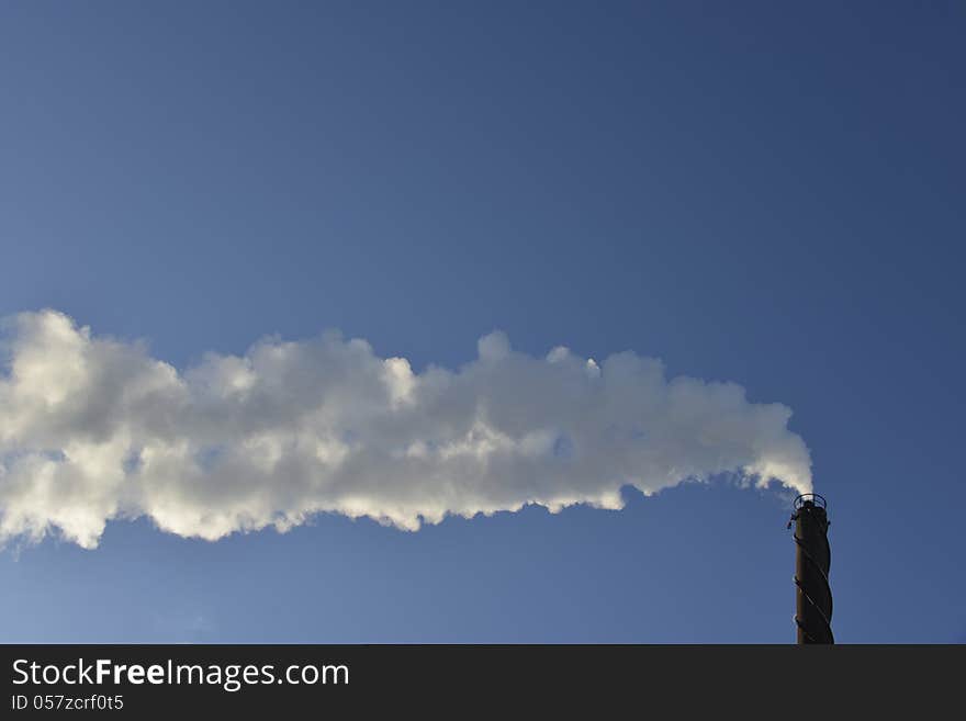 Chimney at the District heating substation. Chimney at the District heating substation