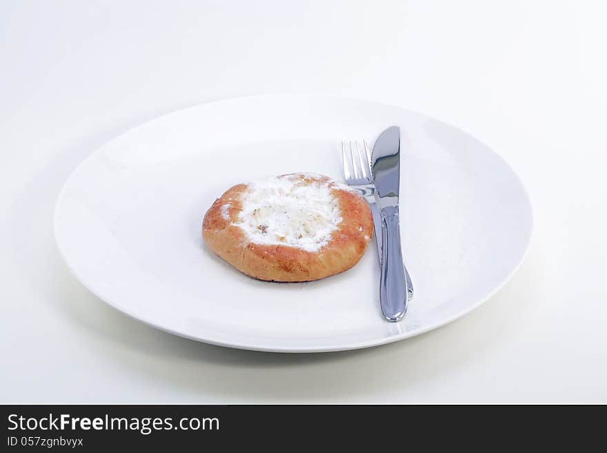 Cheese cake on a white plate