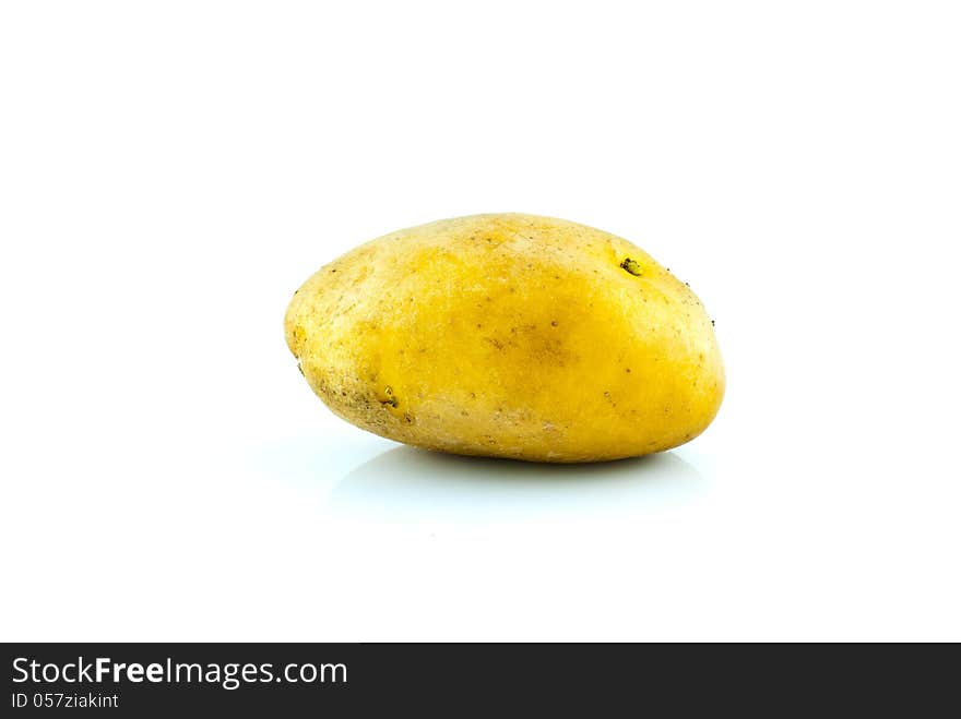 New potato isolated on white background close up