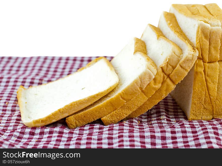 Wheaten Bread Sliced, On The Plaid Fabric