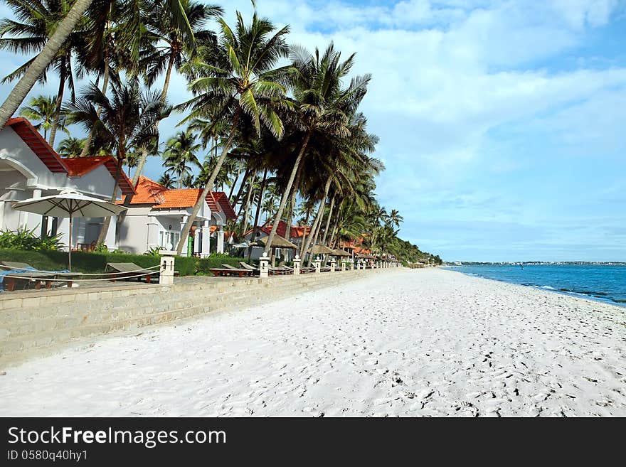 Beautiful luxury houses in tropical resort on the beach. Beautiful luxury houses in tropical resort on the beach