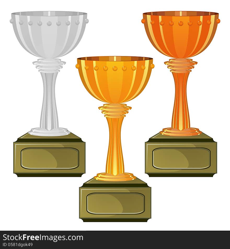 Three award cups