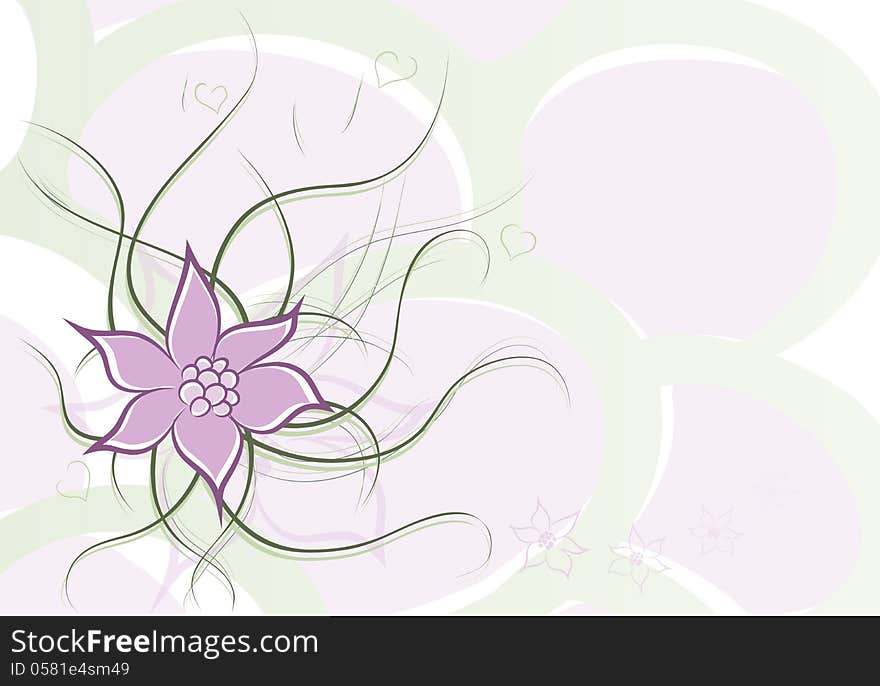 Flower on abstract background