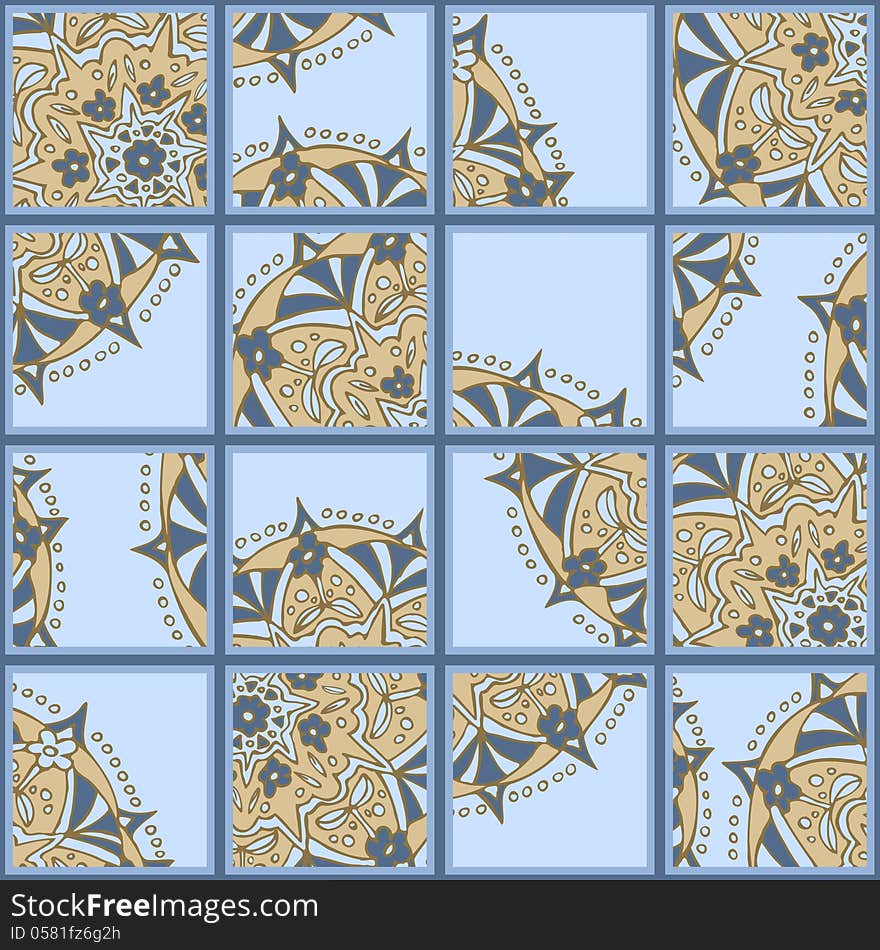 Seamless tiles with hand drawn ornament