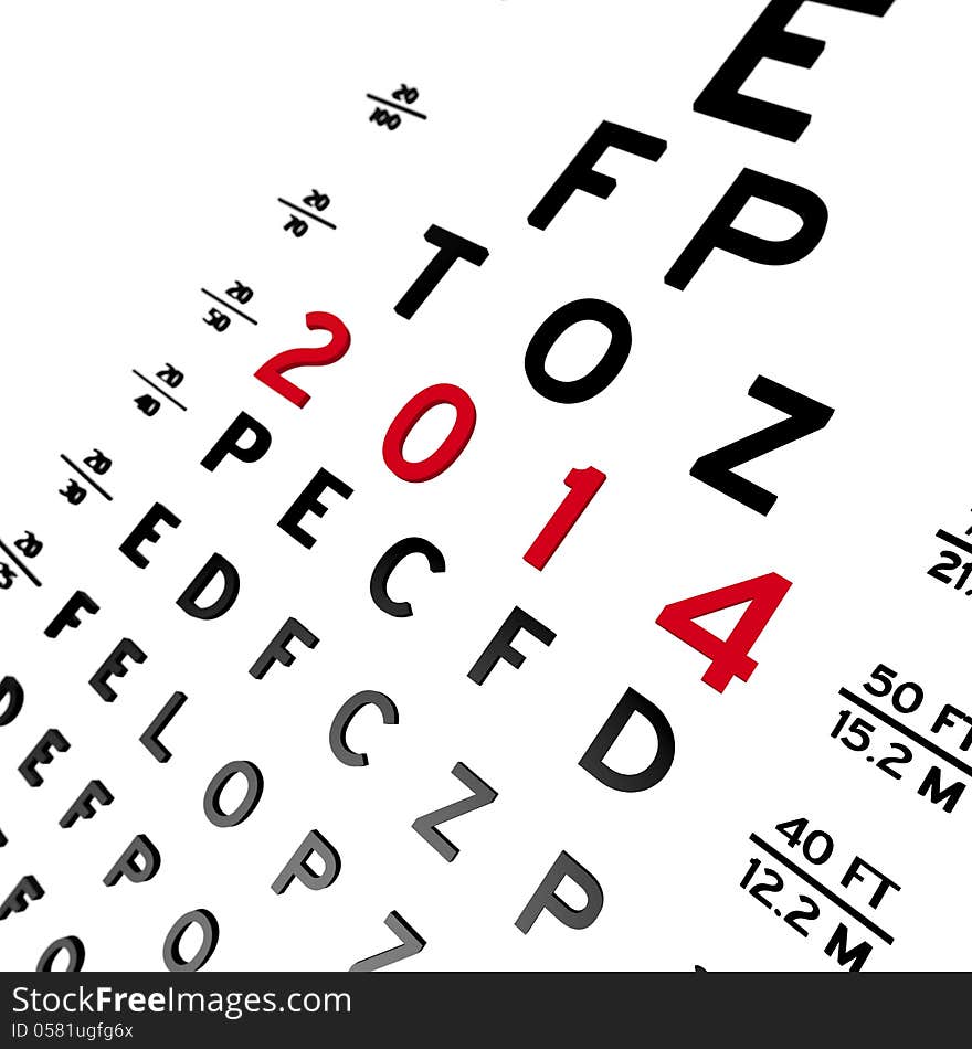 Abstract eye chart background design isolated on white.