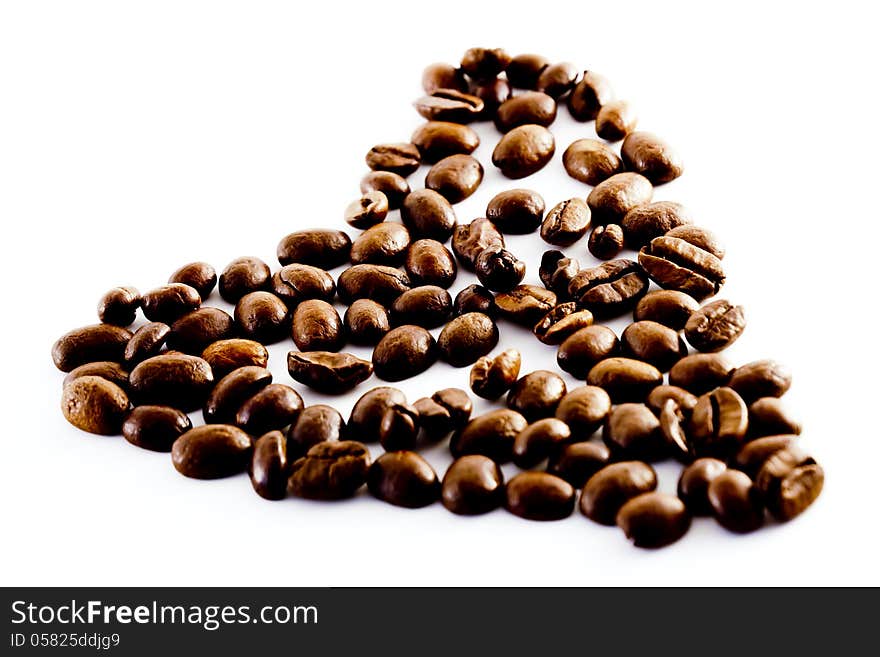 Heart of coffee beans