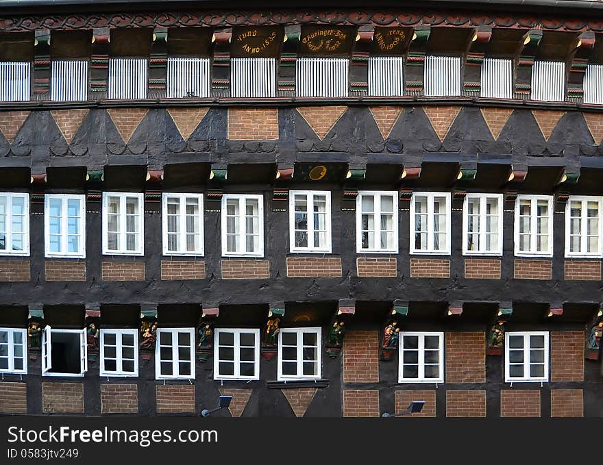 A half-timbered house in the center of Brunswick