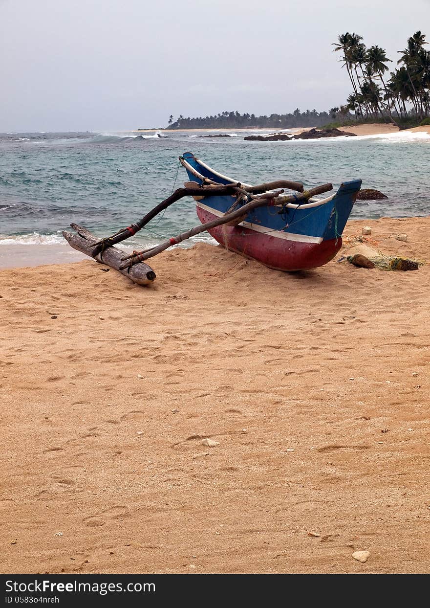 Traditional Sri Lankan fishing boat (Oruva)