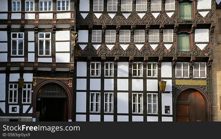 A half-timbered house in the center of Brunswick