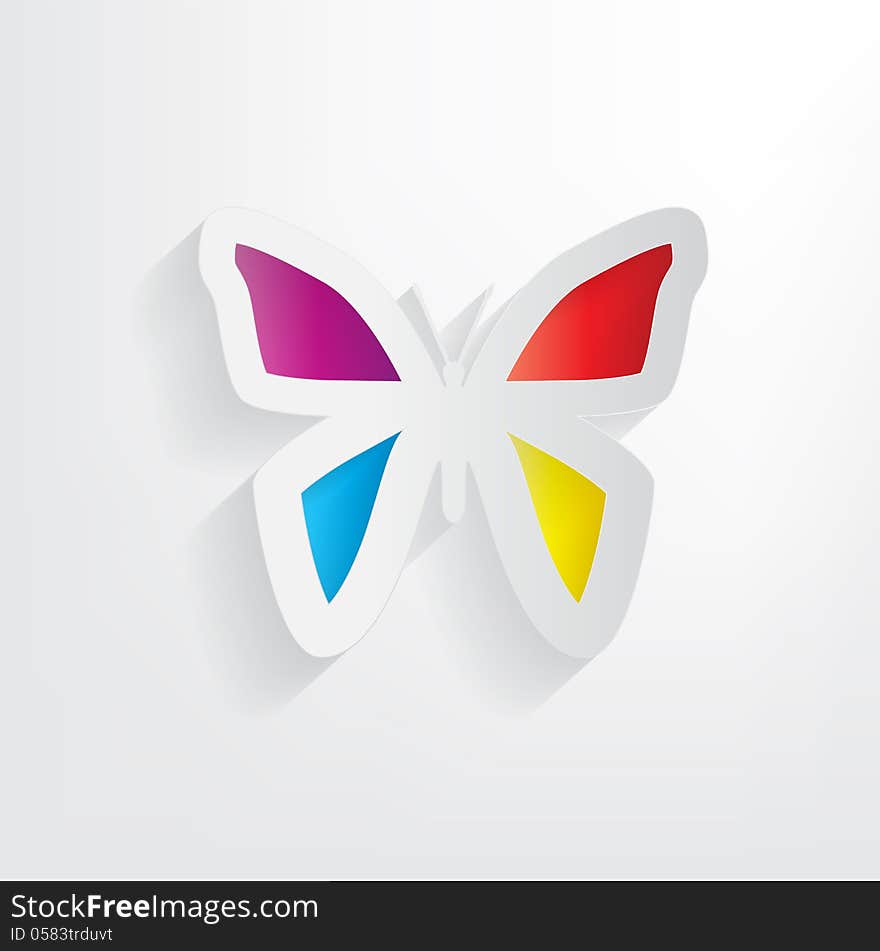 Paper Butterfly, concept background with different color wing