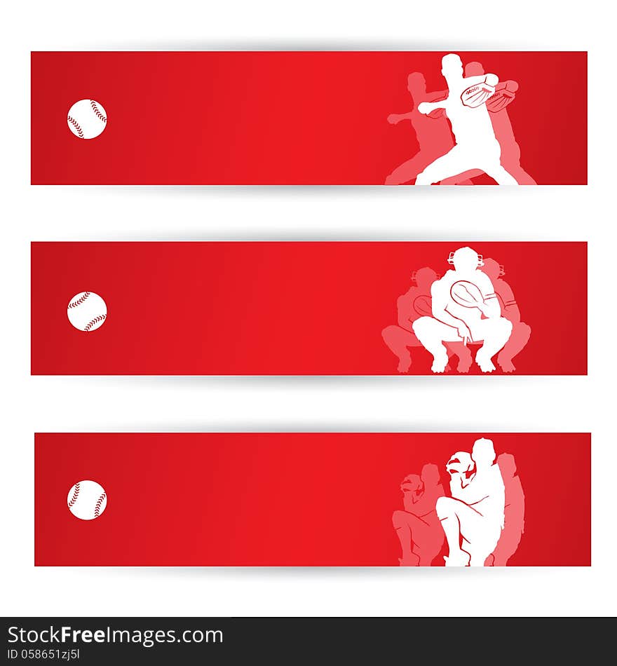 Vector illustration of baseball banners