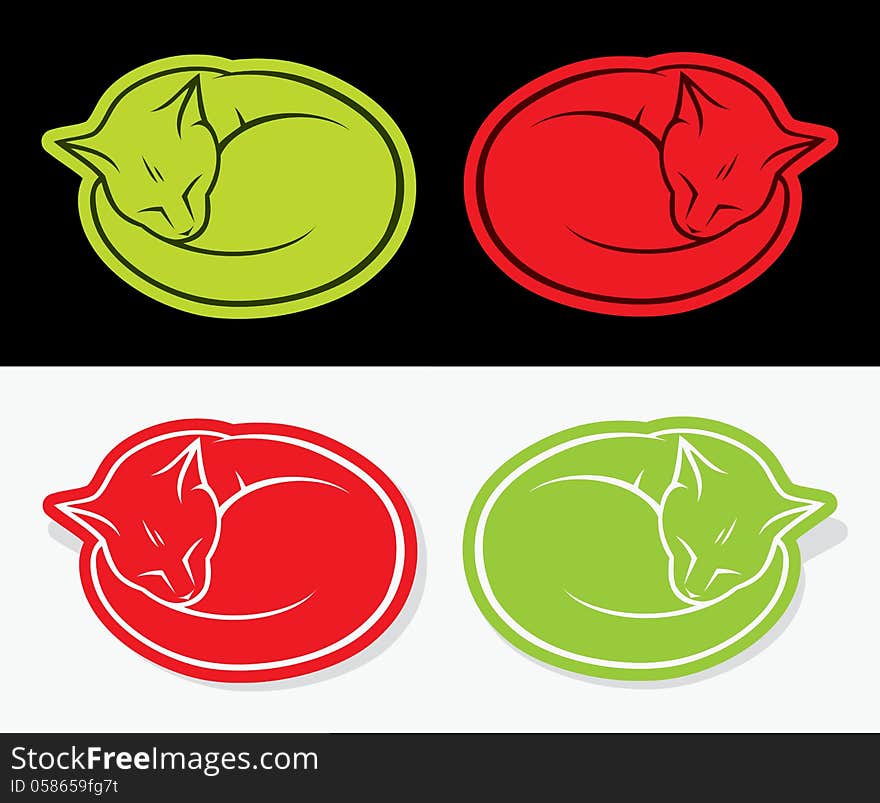 Vector illustration of cat stickers