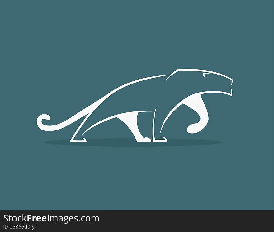 Vector illustration of big cat shape. Vector illustration of big cat shape