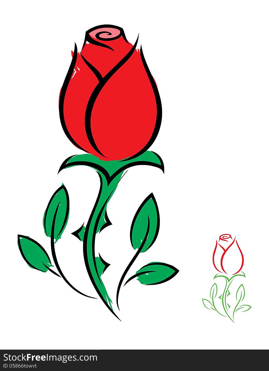 Vector illustration of red rose