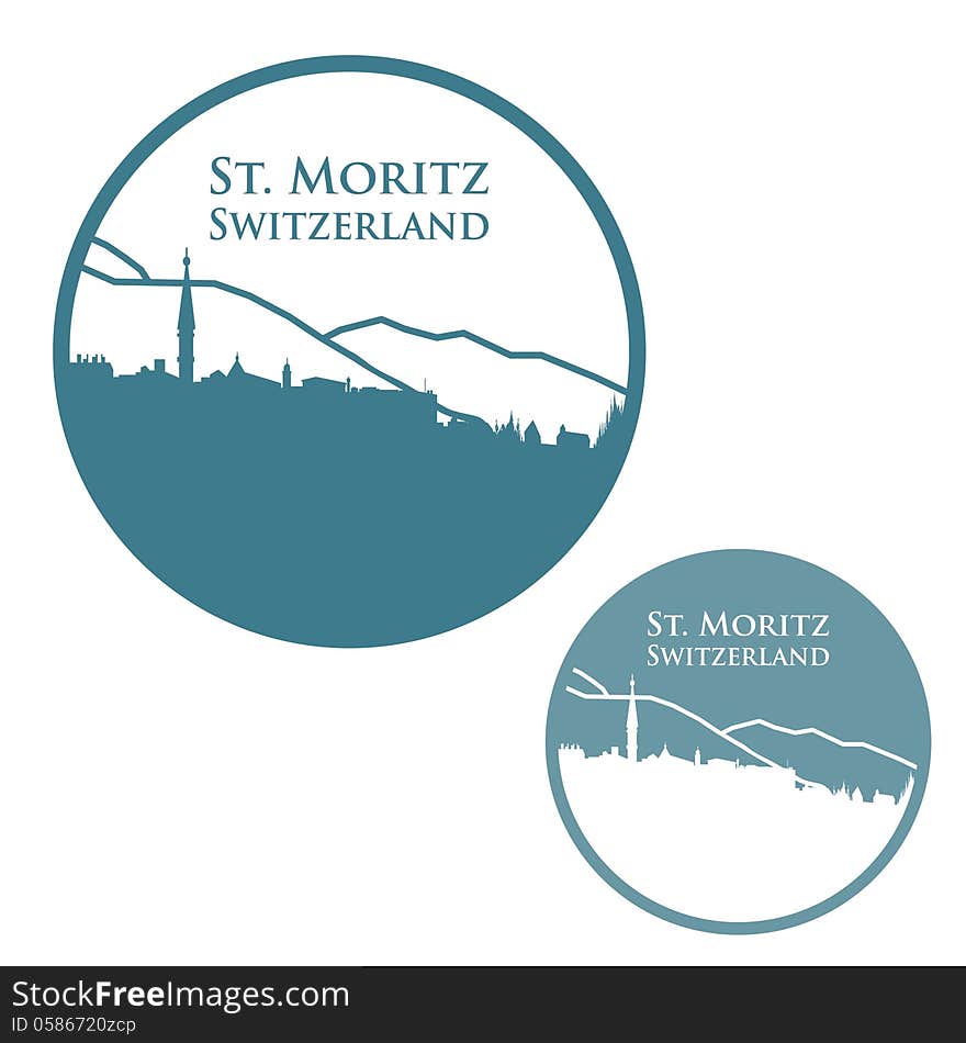 Vector illustration of St. Moritz badge