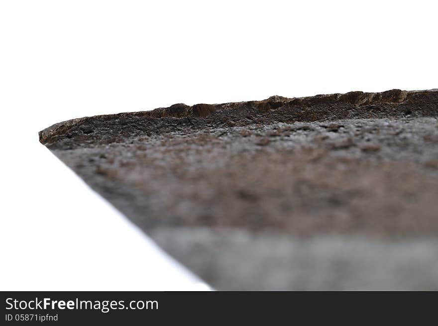 Macro closeup of old pitted rusty blade. Macro closeup of old pitted rusty blade