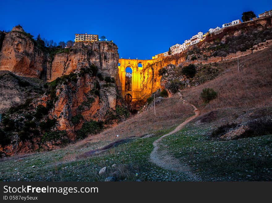 The village of Ronda in Andalusia, Spain. This photo made by HDR technic