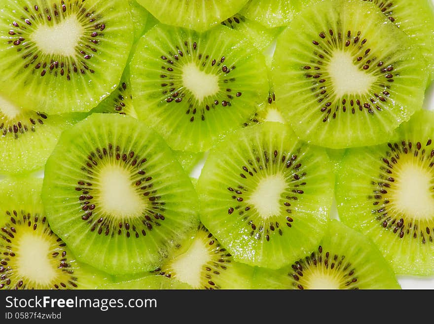 Kiwi Fruit Cut â€‹â€‹into Pieces.