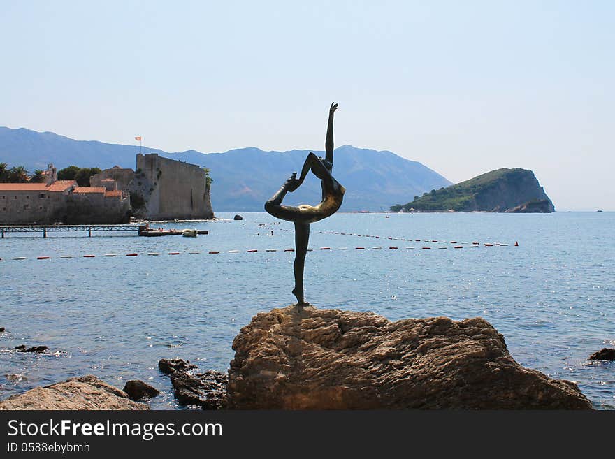 Statue In The Coast Of Budva