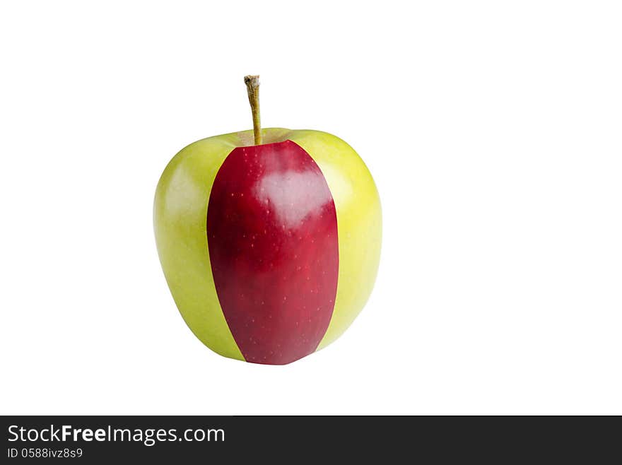 Mixt green red apples isolated on white background