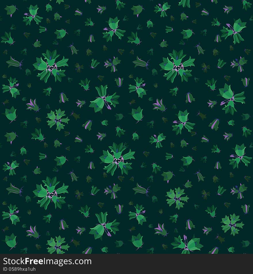 Abstract floral seamless pattern with flowers bluebells. Night party background. Abstract floral seamless pattern with flowers bluebells. Night party background.